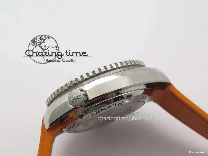 0417 Breathable Planet Ocean SS Bp Maker 45mm Orange Bezel On Orange Rubber Strap A 8221